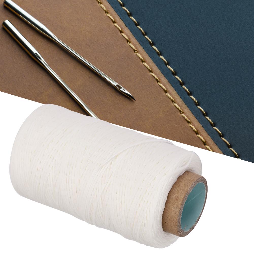 150D 820.2ft Waxed Thread Handmade Flat Sewing Stitching Cord Accessories for DIY Leather CraftWhite