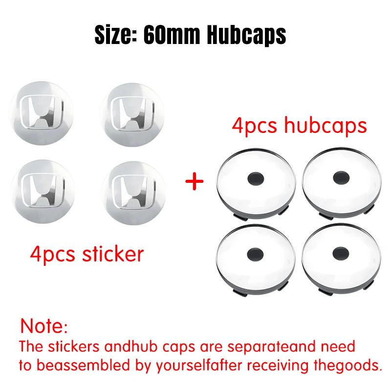 56/60mm Car Wheel Center Hub Cap Badge Logo Emblem Decal Wheel Sticker For Honda Civic City Accord Odyssey CRV Hrv Jazz CBR VTX