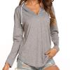 Женская футболка с V-образным вырезом и длинными рукавами    Дышащая Повседневная Толстовка Спортивный Пуловер