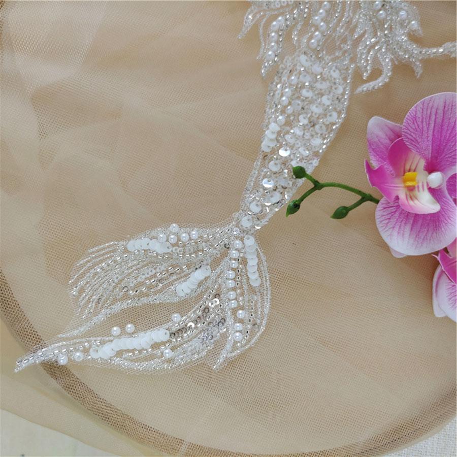 1 шт. Нашивка русалки Пришивная Вышитая аппликация Аппликации со стразами DIY Швейные аксессуары