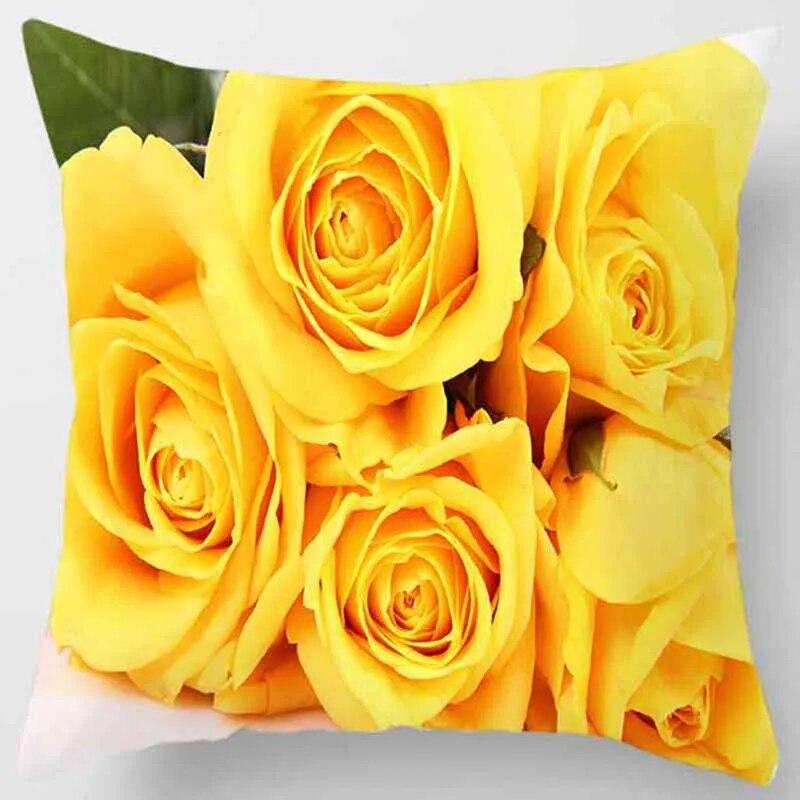 Чехол для подушки с принтом желтой розы для дома, гостиной, дивана, спальни, украшения автомобиля, наволочка