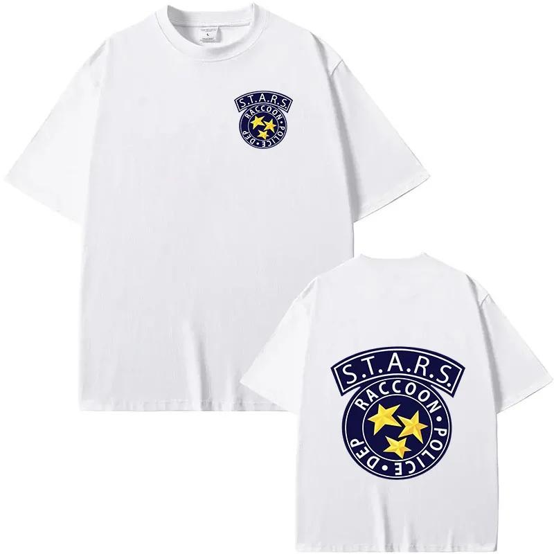 Resident Evil Logo Print T-Shirt for Men & Women Harajuku Y2k Vintage T-Shirt Summer Cotton Couple Plus Size T-shirt