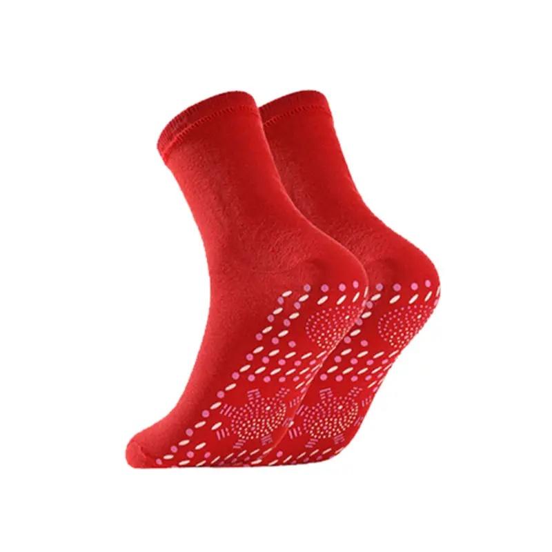 1 пара носков с подогревом, магнитные носки, самонагревающиеся носки, удобные дышащие зимние теплые носки для холодных ног, унисекс, размеры 37-44