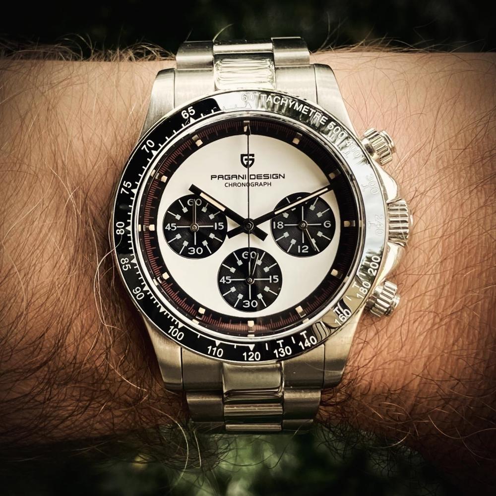 PAGANI DESIGN 39.5MM Quartz Men Watch Casual Business Multi Time Zone Stainless Steel Sapphire Glass Chronograph Watches for men