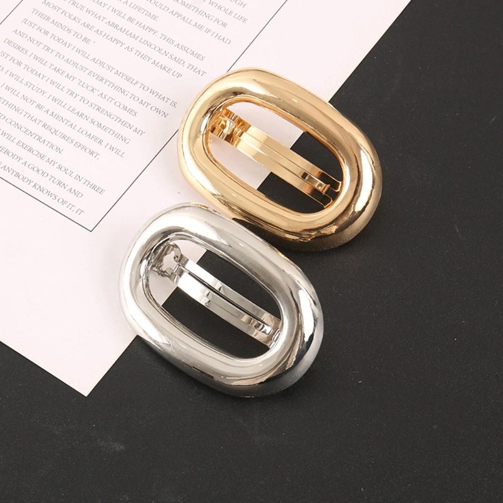 Elliptical Hollowed Out Spring Hair Clip Hollow Oval Ponytail Hairpins New Metal Hair Clips Women