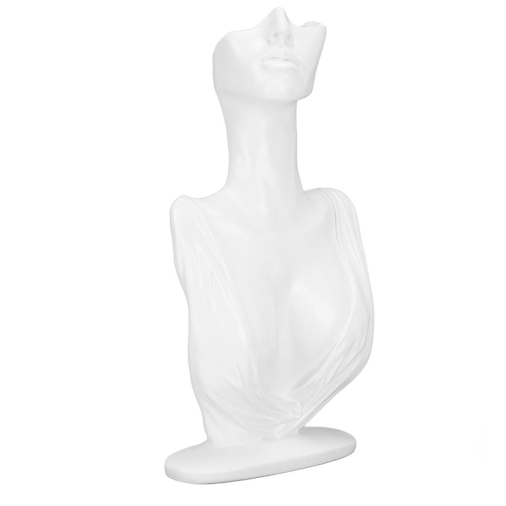 Resin Bust Display Stand Pendant Half Face Earring Display Mannequin Display Holder Organizer White