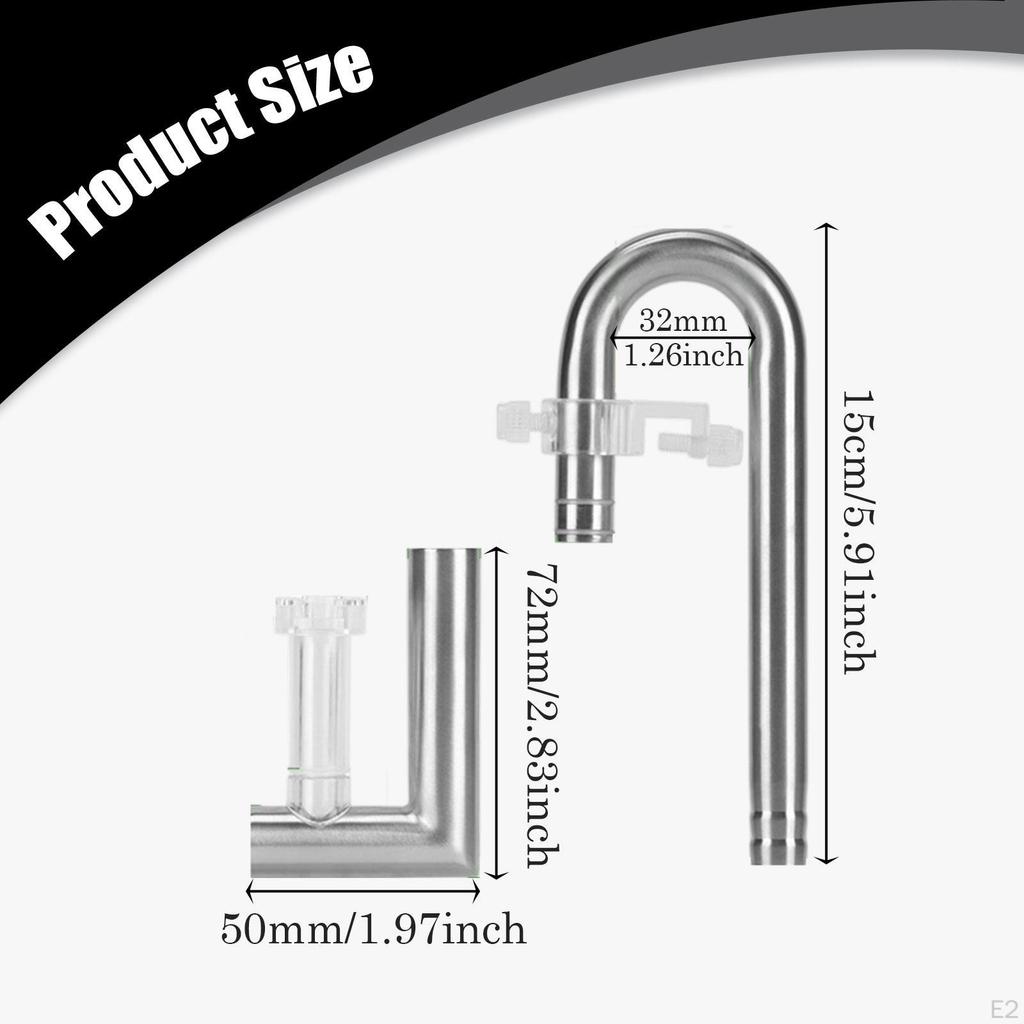 Aquarium Tube Connector for Fish Tank, Water Lily Pipe, Stainless Steel Oil Skimmer, Easy Assembly,