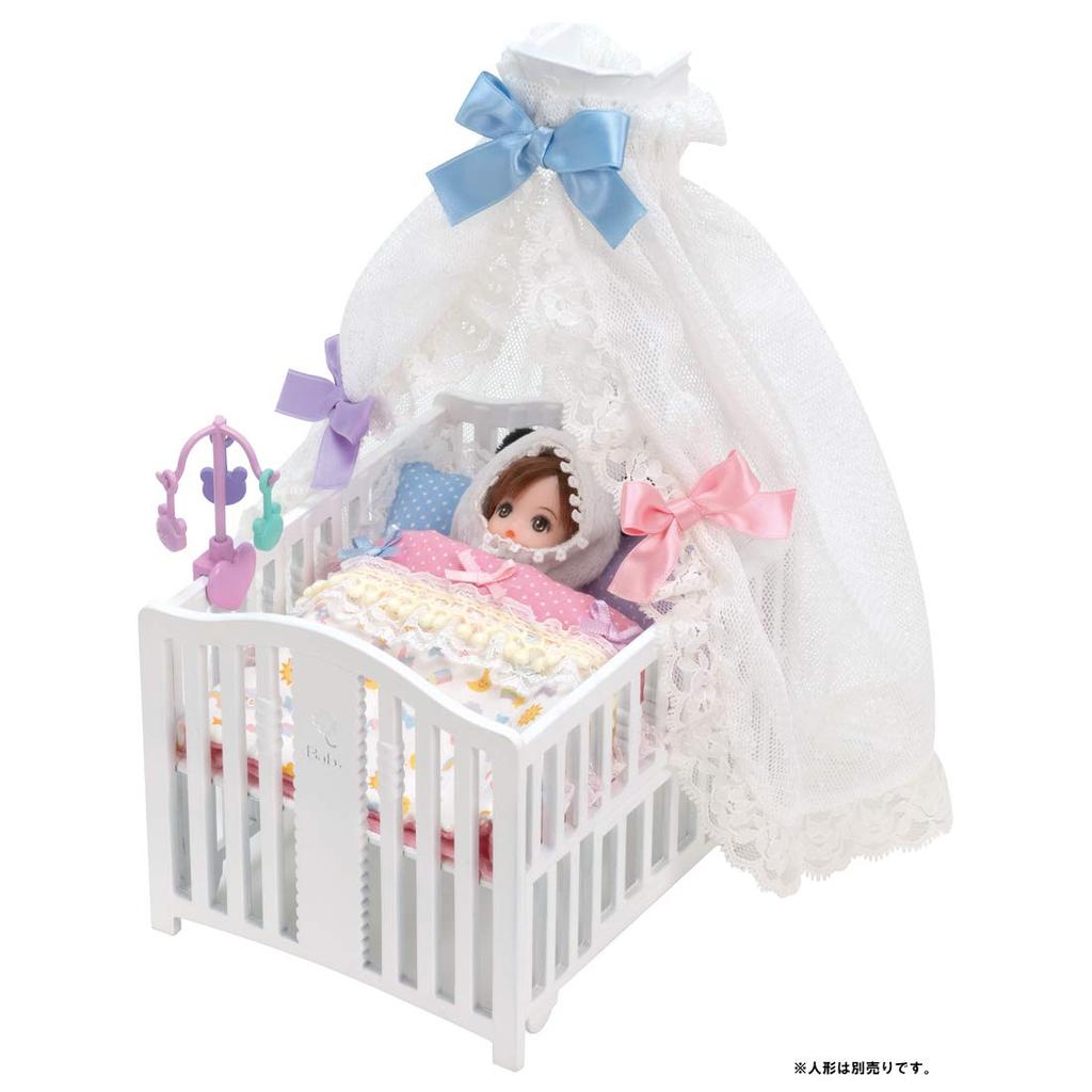 Takara Tomy Triplet Baby Doll Pretend Play Toy for Ages 3 and Meets Toy Safety Standards and ST Mark "Licca-chan LF-09 Crib" Dress-up Up, Certified.