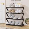 Black/White/Pink Shoe Stand Z-Shaped Shoe Storage Rack Practical Doorway Shoe Rack Dormitory