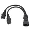 IEC320 C14 to IEC320 C13 C15 Power Cords Male to Female Computer Y Splitter Adapter Cable for Display PC Desktop