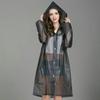 Fashion EVA Women Translucency Raincoat Biker Waterproof Long Gray Rain Coat Ponch Outdoor Portable Windproof Men Hiking Rainwear Jacket