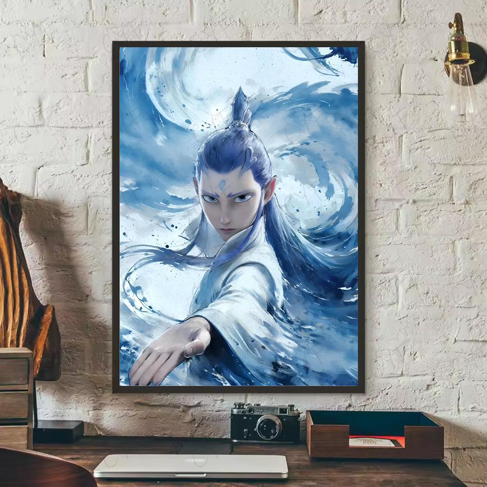 Chinese myth animation Nezha Poster HD art sticky wall waterproof home living room bedroom bar aesthetic decoration