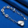 New 925 Sterling Silver 8 Inches Elegant Heart Bracelet For Woman Couple Fashion Wedding Engagement Jewelry Gift