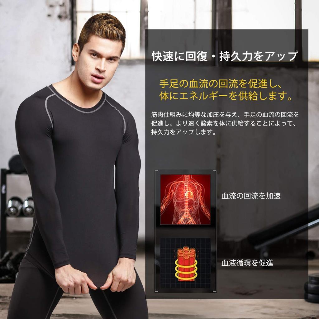 [Sillictor] Compression Wear Top and Bottom Set Men's Long Sleeve Shirt + Long Pants [Pressure Ventilation + Sweat Absorbent Quick Drying] 323+3333