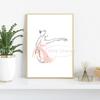 Pink Ballerina Line Abstract Poster Ballet Dancer Canvas Printing Wall Art Picture Modern Minimalist Girls Bedroom Home Decor