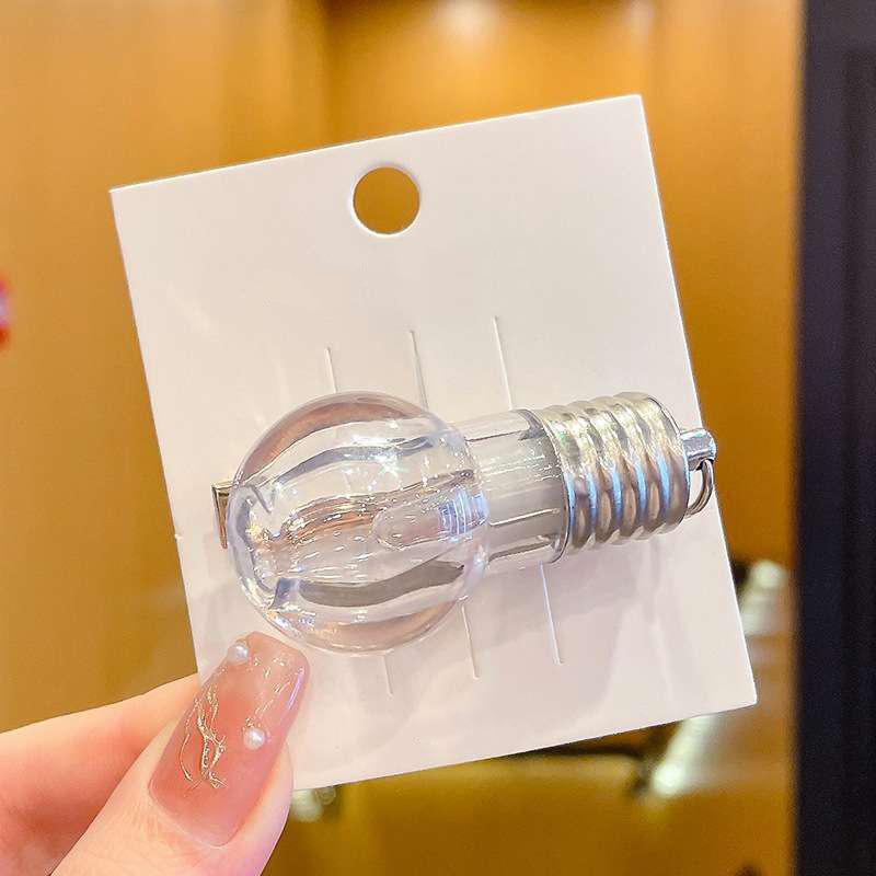 Женские необычные челки на бок, имитация ножа, сломанные волосы, заколка-утконос, заколки для волос, светящаяся лампочка