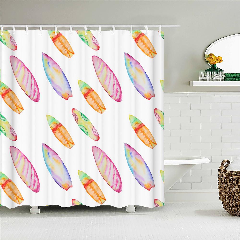 Sunlight Beach Waterproof Fabric Shower Curtains 3D Printing Palm Tree Bath Curtain For Bathroom Bathtub Decoration With Hooks