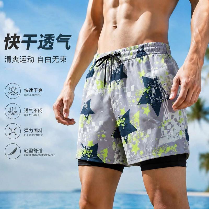 Mens Quick-Dry Breathable Board Shorts Swim Trunks Swimming Surfing Beach Fitness