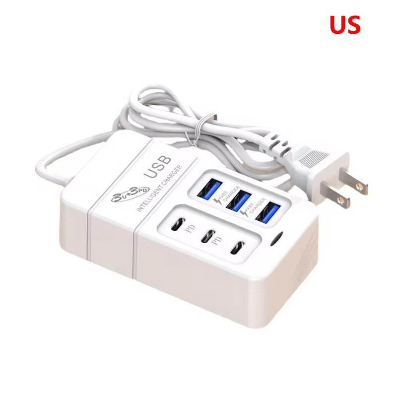 6 портов USB быстрая зарядная станция 35 Вт PD Type C быстрая зарядка настенные зарядные устройства USB концентратор адаптер EU US вилка