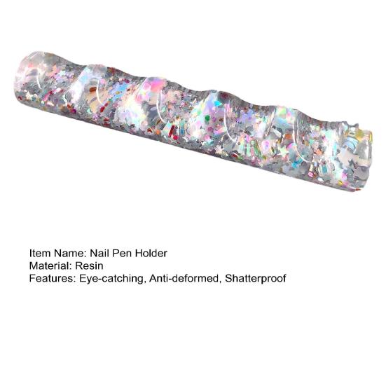 Nail Pen Grids Smooth Anti-fading Surface Shatterproof Holder Transparent 5 Clear Nail Brush Rack Shelf