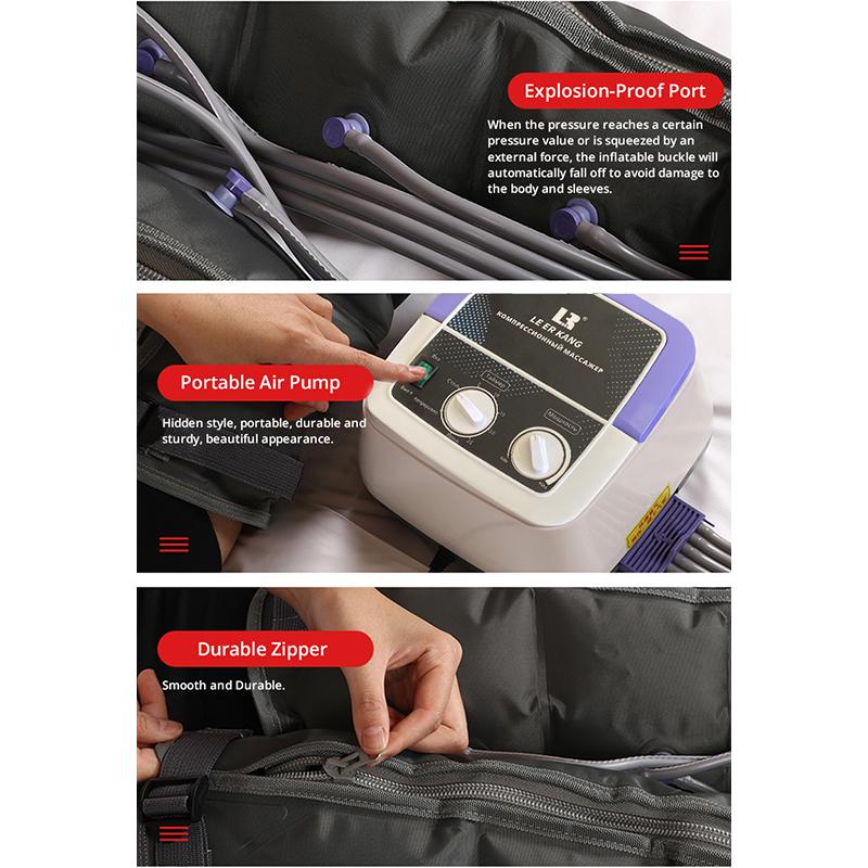 4-камерный массажер с воздушной компрессией, улучшающий кровообращение, снимающий боль, обертывания для рук, талии, ног, ступней, аппарат для лимфодренажного массажа