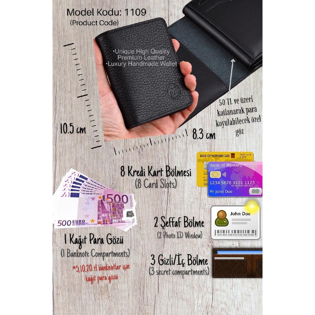 Натуральная натуральная кожа Вертикальный черный цвет Роскошный мужской кошелек