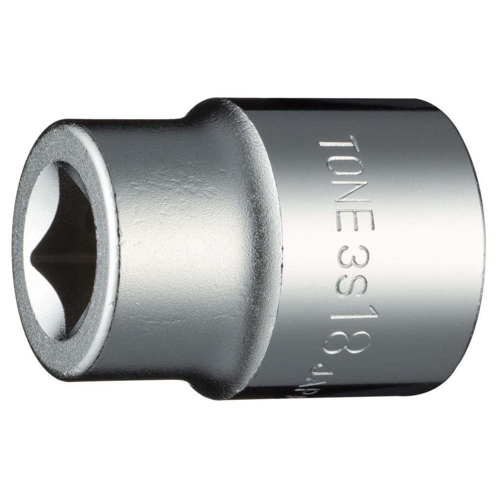 TONE Socket Drive Angle Width Across Flats 18mm (Hexagonal) 3S-18 9.5mm (3/8")