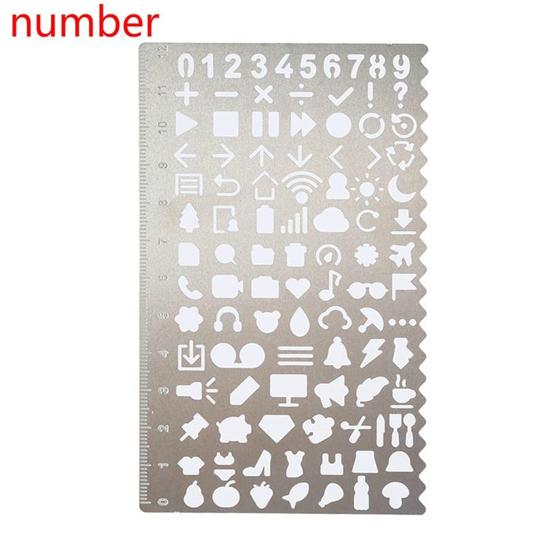 Портативные трафареты из нержавеющей стали, полая линейка, дорожный дневник, блокнот для рисования, инструмент «сделай сам»