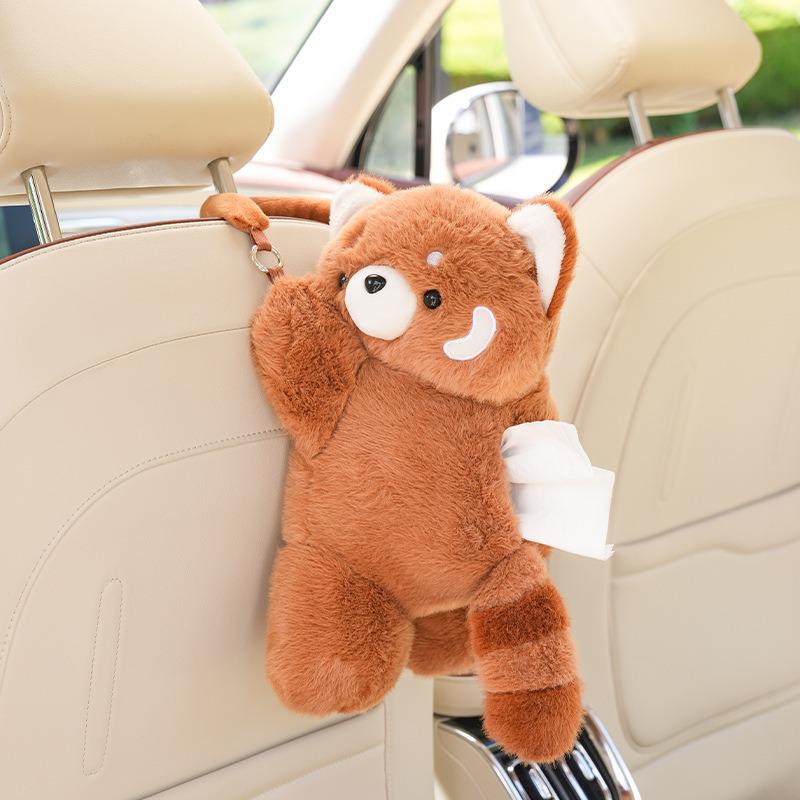 Cartoon Plush Monkey Tissue Box - Cute Car Hanging Pull-Out Cover