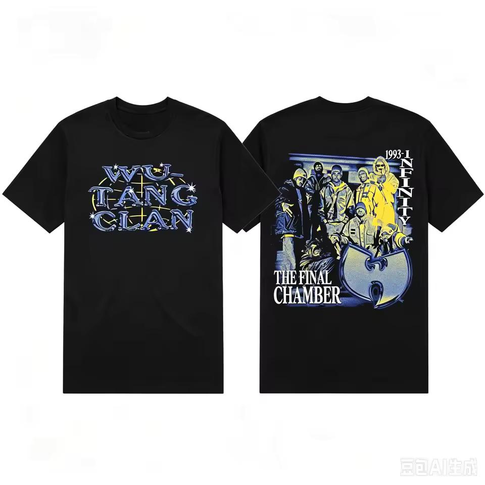 Summer Hot Sale Vintage Hip‑Hop Wu‑Tang Clan 1993‑Infinity Graphic T‑Shirt Y2K Men Women Hip Hop Streetwear Oversized T-shirts