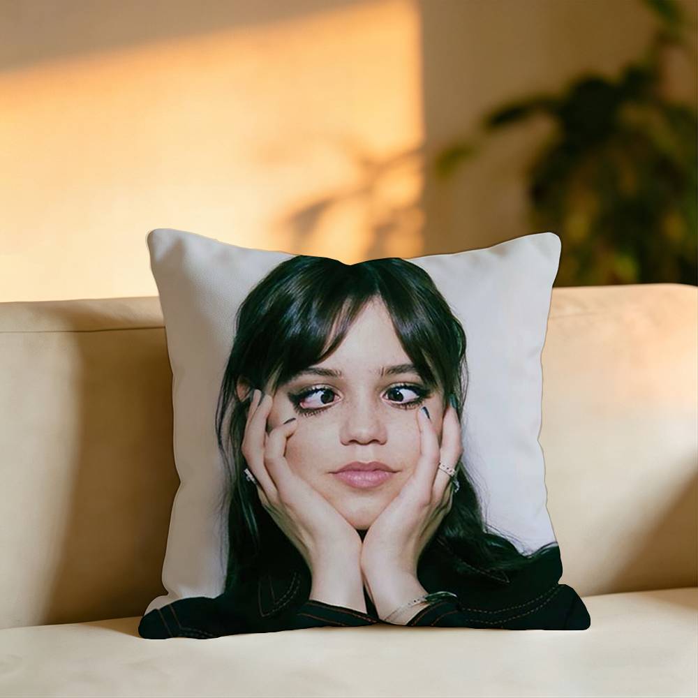 Popular Actor JJenna OOrtega Square DoubleSided printed Pillow Case Bedroom Bedside Pillow Sofa Cushion Cover