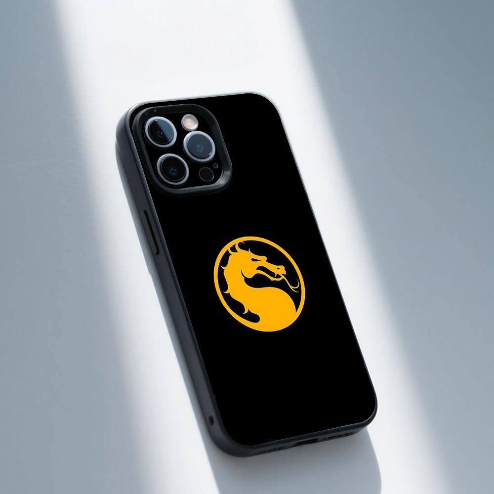 M-Mortal K-Kombat Logo Phone Case For iPhone 16,15,14,13,12,11,Pro,Max,Plus,X,XS,SE,E,Mini,Soft Silicone Black Case
