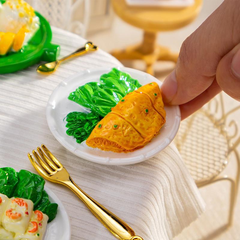 Имитация Мультяшная Вьетнамская Еда Игровой Стол Посуда Смола DIY Аксессуары Кастрюли и Ложки Кухонная Модель Украшения для Машины