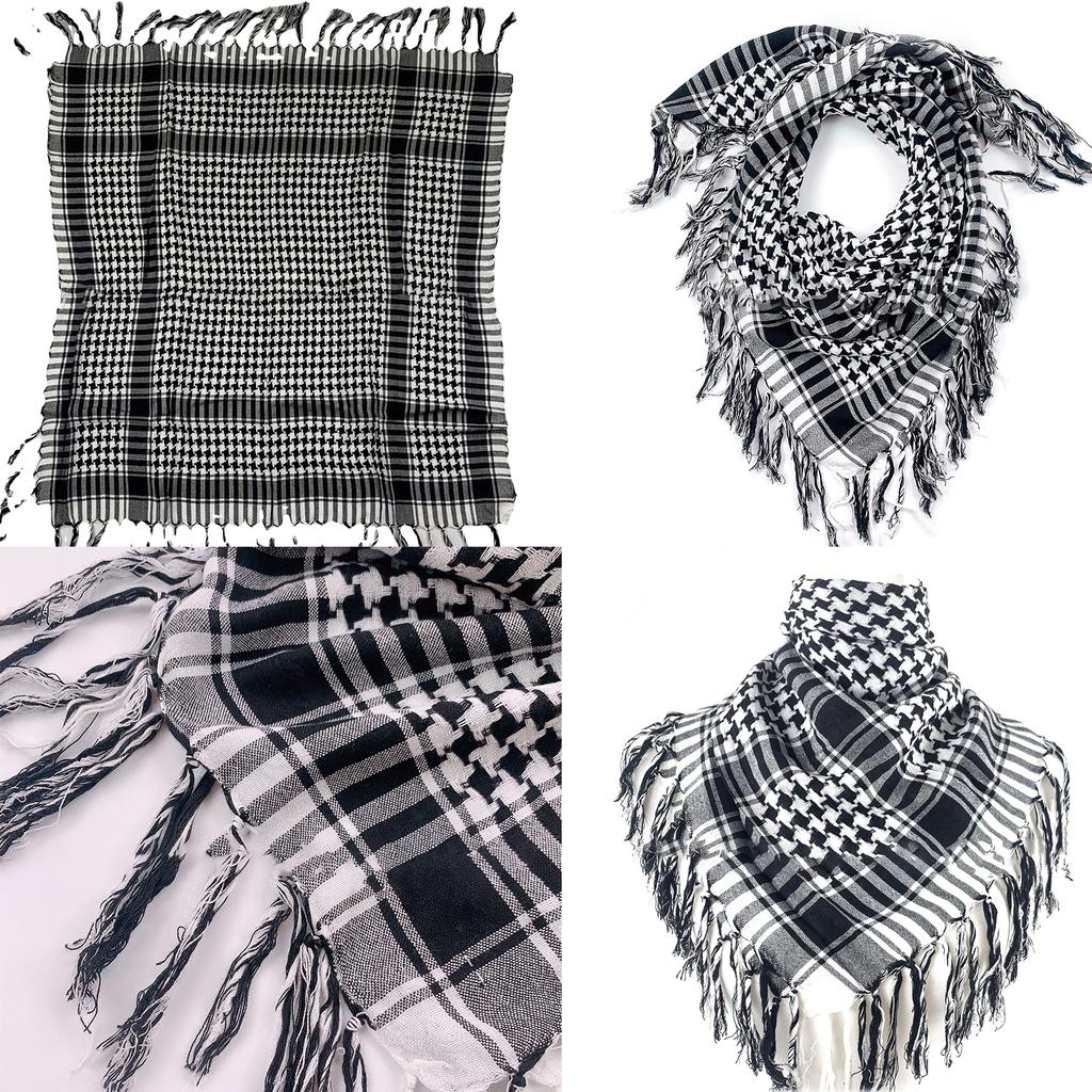 Lightweight Adult Lattice Pattern Shemagh Scarf Multi Purpose Headscarf Adjustable Religious Scarf Outdoor Headwrap