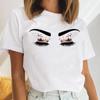 Tee Top Summer Unisex Print Fashion 90s Trend Eye Lashes Watercolor Sweet Tshirt FeUnisex Clothing Casual Short Sleeve Lady Graphic T-shirt