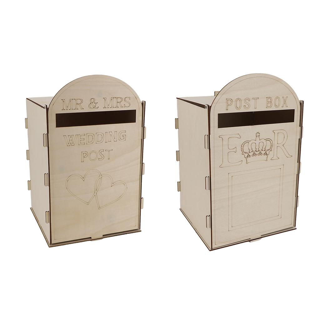 Деревянный свадебный почтовый ящик с замком-ключом из фанеры ручной работы, изысканный винтажный свадебный почтовый ящик для приема гостей