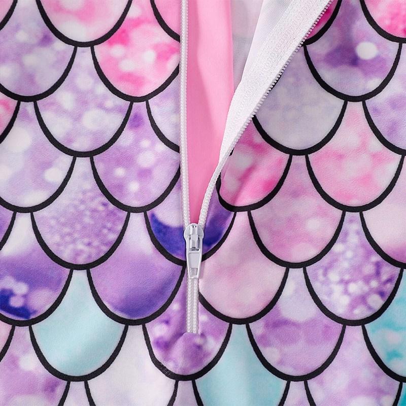 Цельный купальник с героями мультфильмов для девочек, детский летний купальник с молнией спереди и длинными рукавами, пляжный купальный костюм, комбинезоны, детский купальник