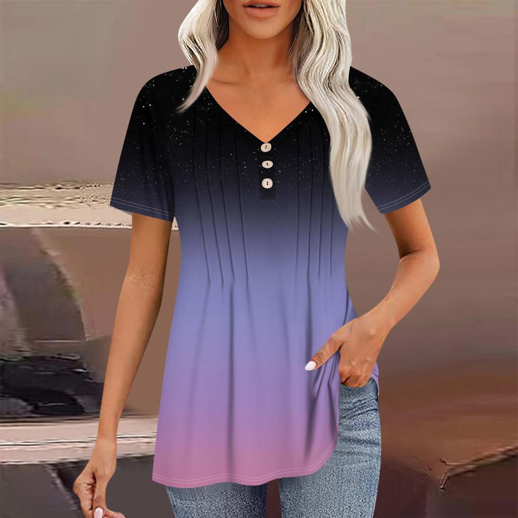 Женские рубашки с короткими рукавами, топы, элегантные повседневные рубашки, топы с V-образным вырезом и плиссировкой