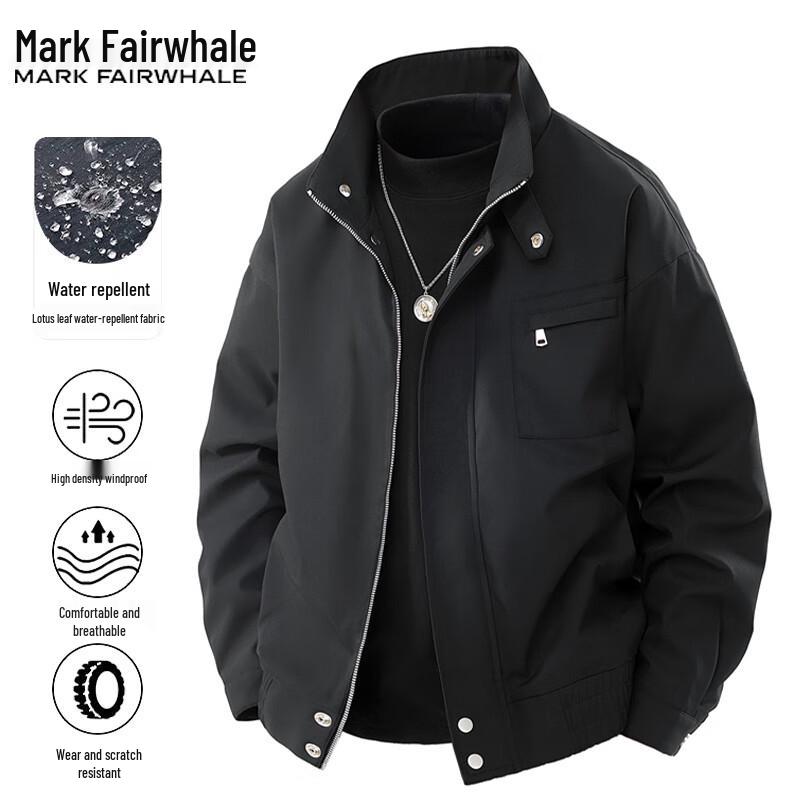 Mark Fairwhale Men's Casual Windproof Waterproof Stand-Collar Jacket