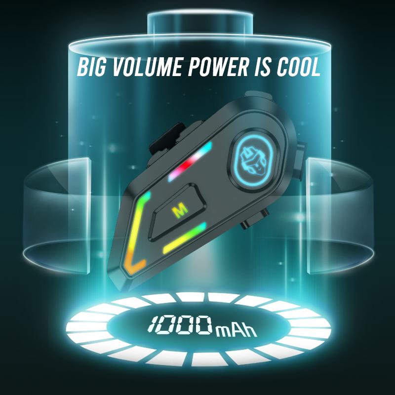 RGB вспышка цветной свет мотоциклетный шлем гарнитура BT5.3 1000mAh аккумулятор водонепроницаемые беспроводные наушники с микрофоном наушники