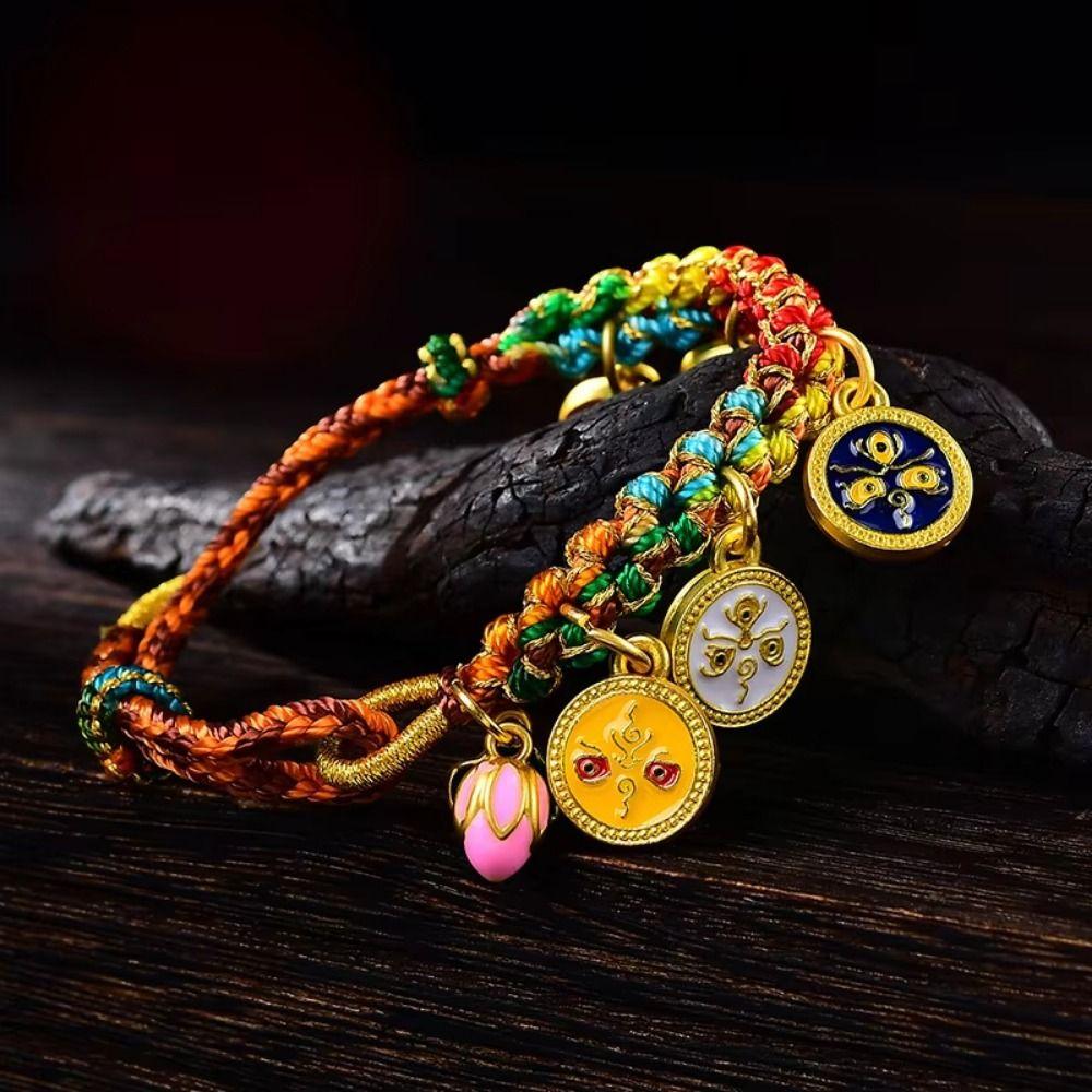 Браслет в ретро этническом стиле, богемный браслет в китайском стиле, плетеный ручной шнурок, ручные украшения