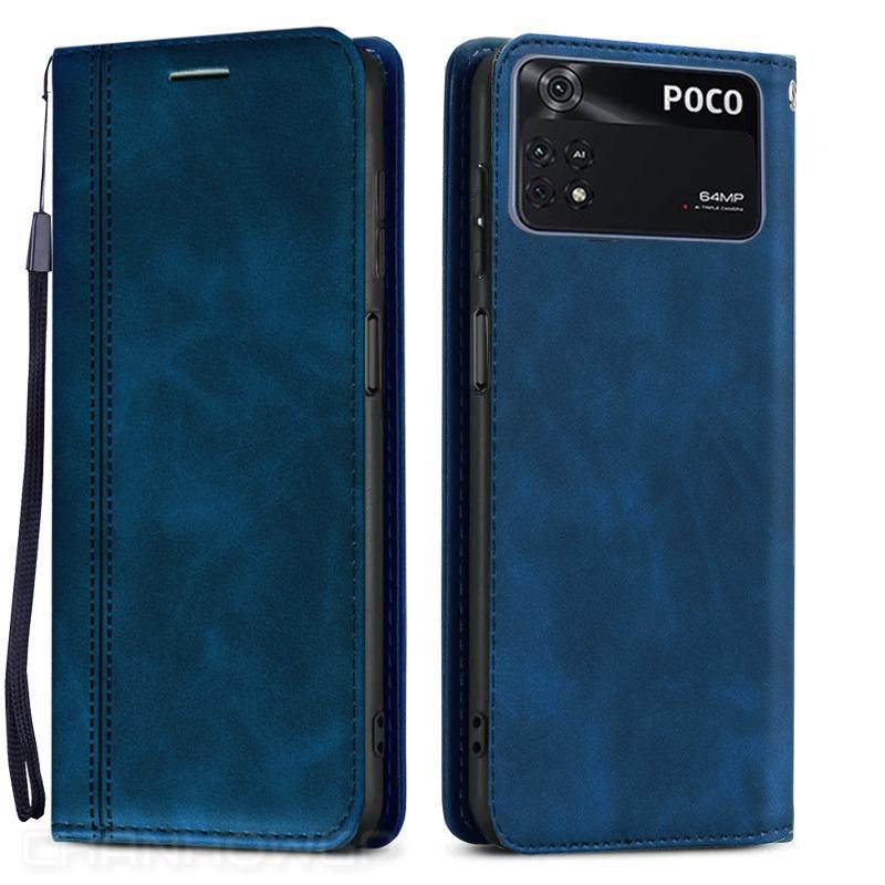 Book Leather Flip Wallet Phone Case For Xiaomi Poco M5 M4 Pro 5G C40 PocoM5 PocoM4 PocoC40 Pro Luxury Shockproof Soft Silicone Cover