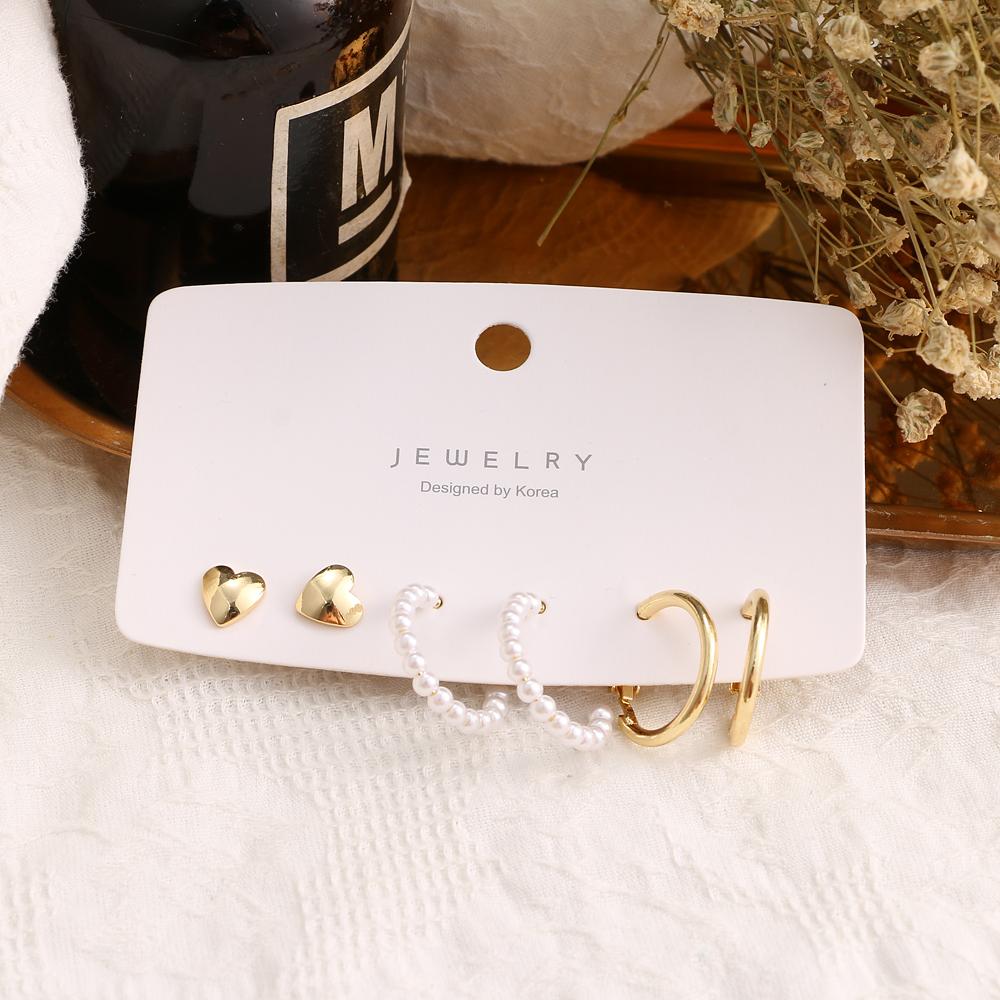 2024 комплект женских серег с преувеличенным жемчугом, серьги Love, женские простые серьги-кольца, серьги-капли, модные украшения