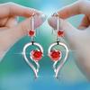 Женские серьги-подвески с сердечками, подарок для влюбленных, одинаковые серьги в подарок, серьги средней длины