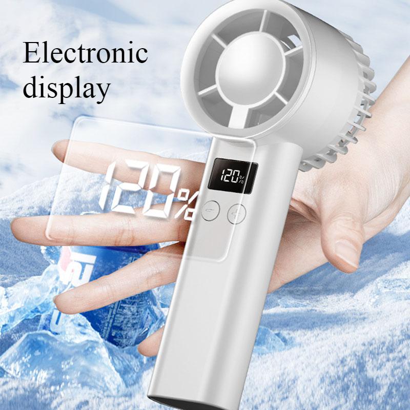 New Mini Portable Handheld Fan 120 Speed Portable Desktop Fan Ice Mode Rechargeable Instant Cooling Fashionable Men's and Women's Fans