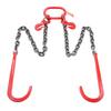 3/8" x 3' G80 Tow Chain J Hook V-Chain Bridle Grab Hook Wrecker 15600 lbs