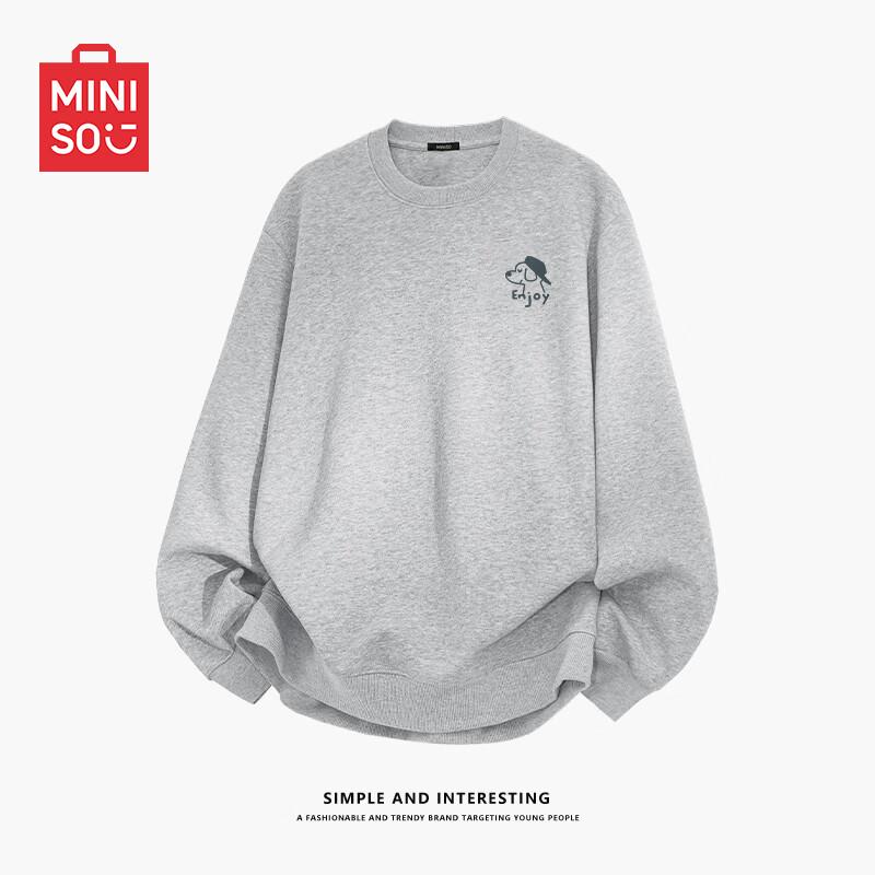 MINISO Men's Autumn Casual Round Neck Heavyweight Pullover Sweatshirt