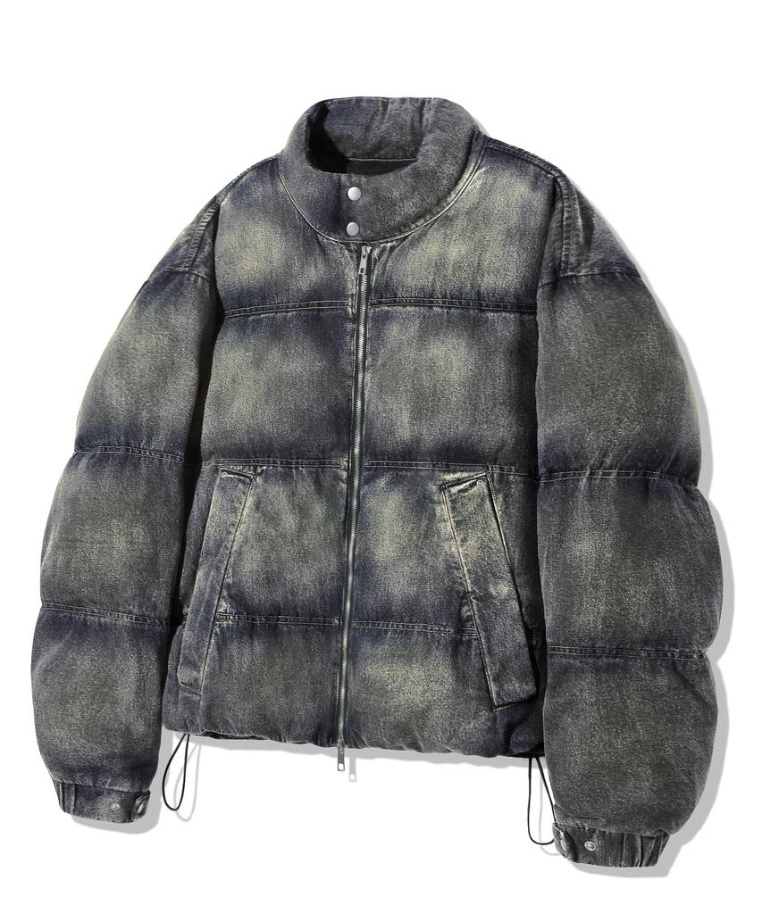 Пегая байкерская куртка Trillion Denim, песочно-голубая.