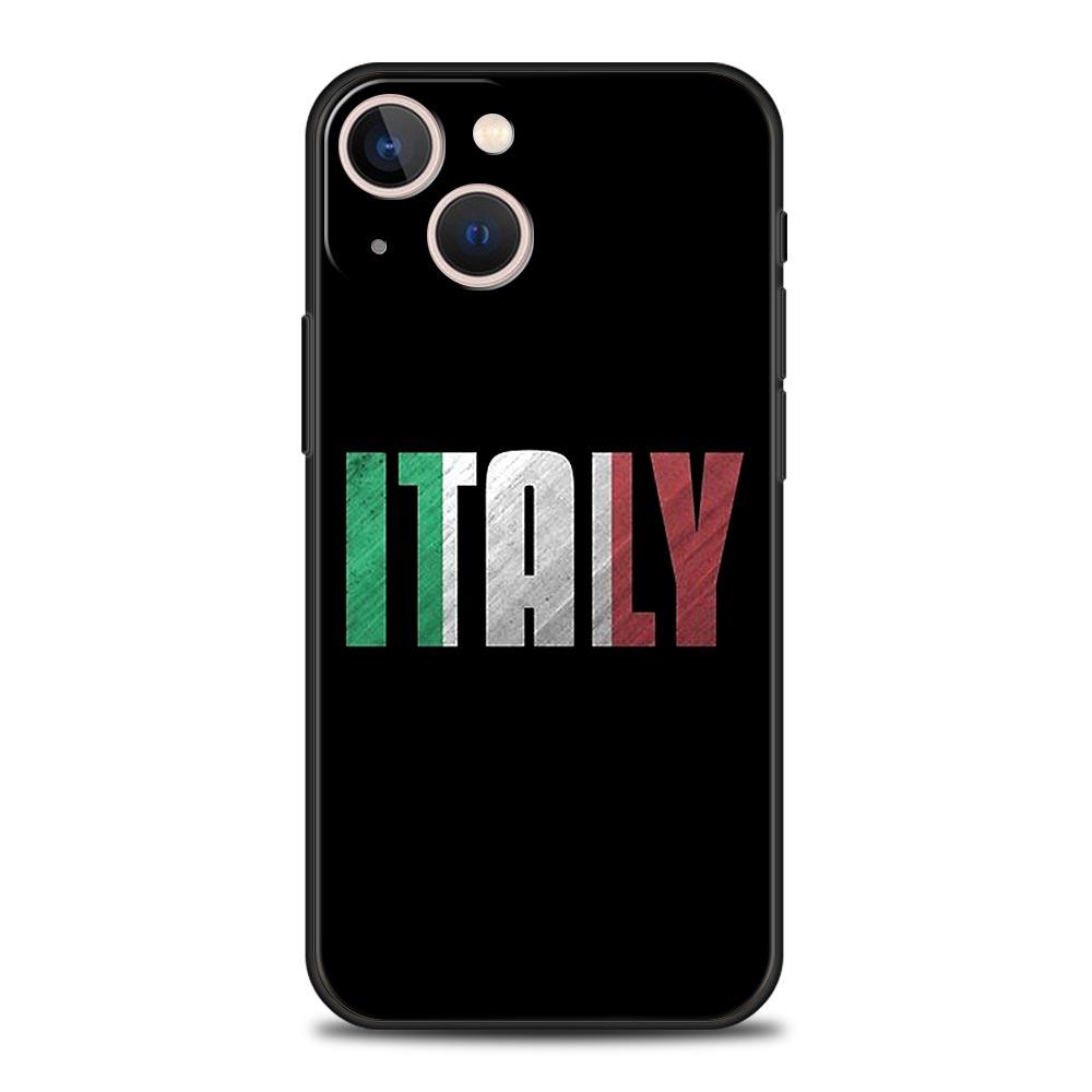 Роскошный Чехол Для Телефона Apple iPhone 11 15 14 Pro MAX 12 13 7 8 Plus X XR XS MAX SE Силиконовый Черный Чехол Funda Флаг ИТАЛИИ