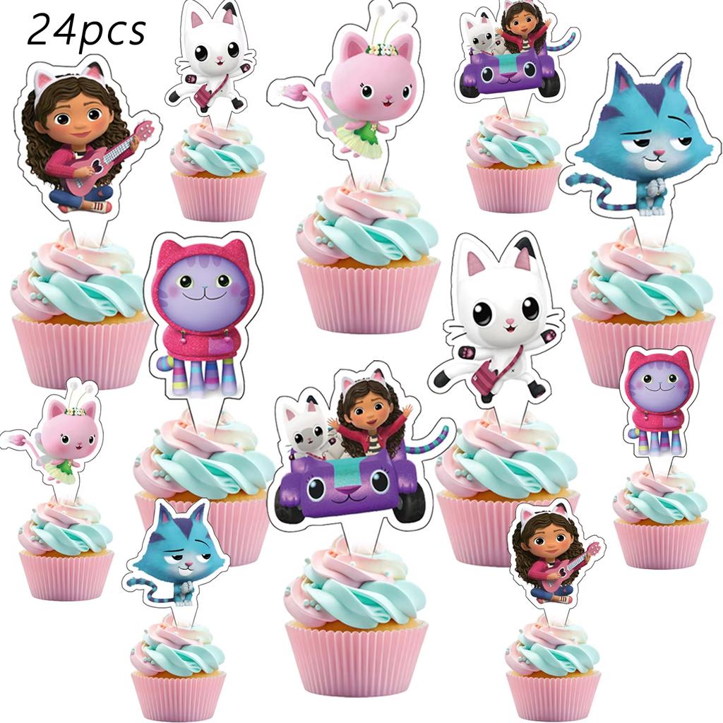 Gabby Dollhouse Birthday Party Favors Gabby Bracelets Stikers Cake Topper Balloons Classroom Rewards Party Pinata Fillers Gifts